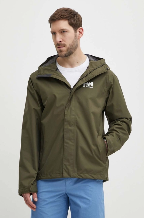 Helly Hansen geaca barbati, culoarea verde, de tranzitie