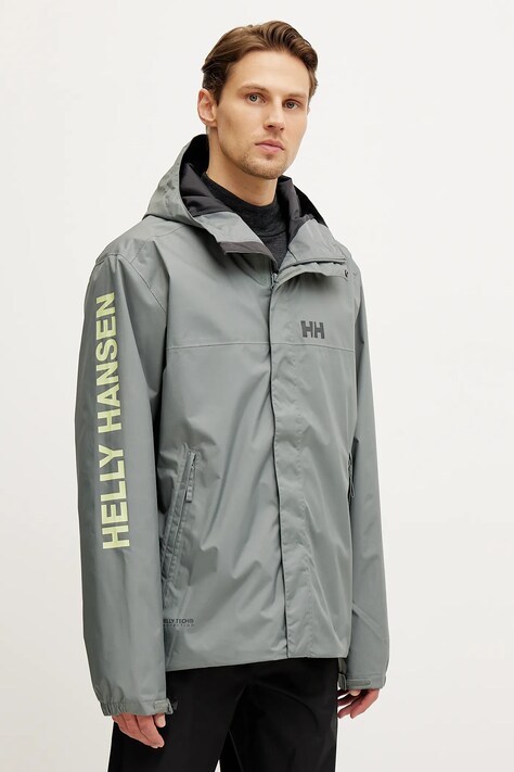Helly Hansen geaca de ploaie Ervik barbati, culoarea verde, 64032