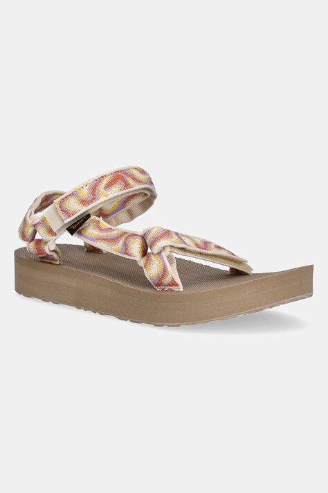 Teva sandale femei, culoarea maro, cu platforma