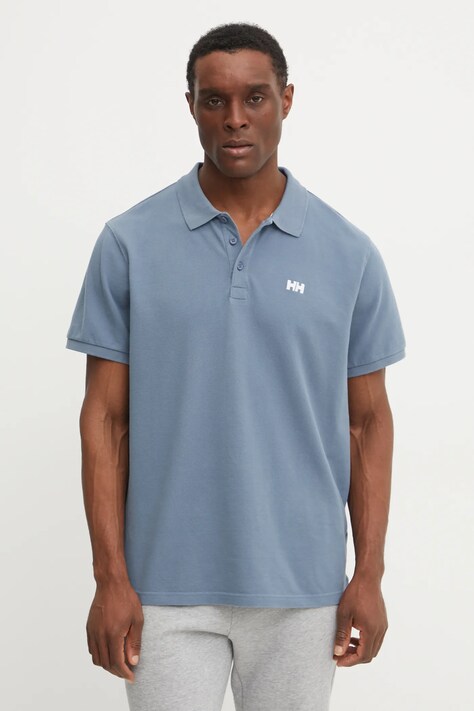 Bavlněné polo tričko Helly Hansen modrá barva