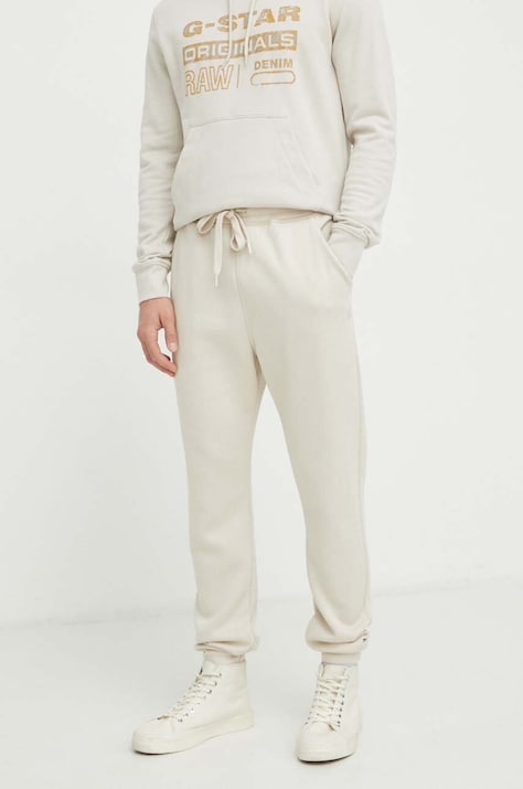 G-Star pantaloni de trening culoarea bej, uni