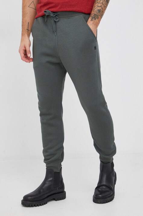 G-Star pantaloni de trening culoarea verde, uni
