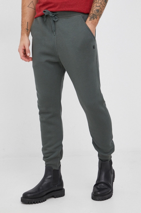 G-Star Raw pantaloni de trening culoarea verde, neted