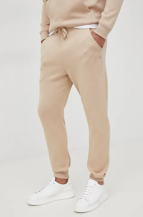 G-Star Raw spodnie dresowe kolor beżowy gładkie