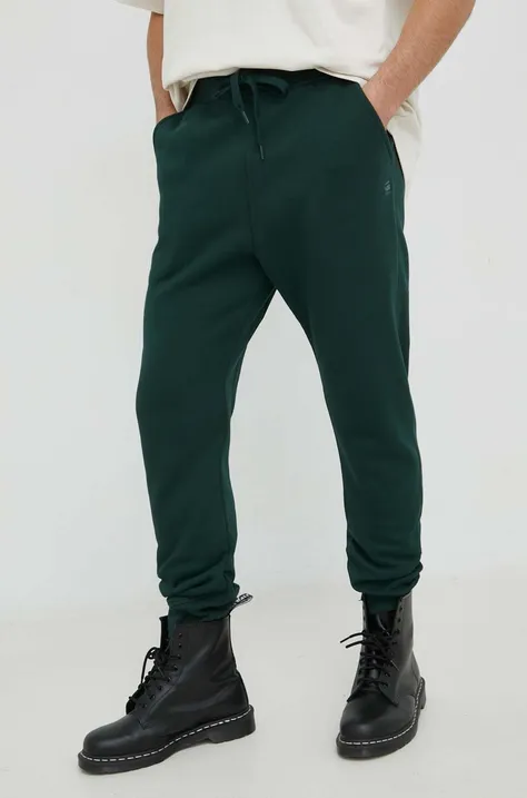 Спортивні штани G-Star Raw колір зелений однотонні