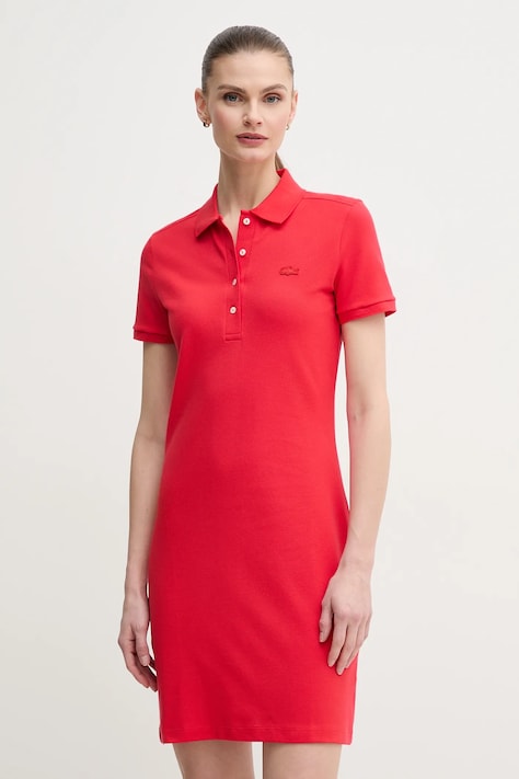 Φόρεμα Lacoste χρώμα: κόκκινο