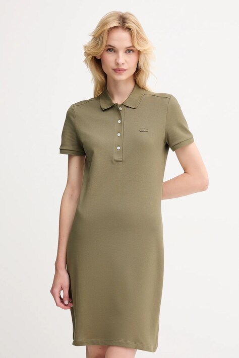 Lacoste sukienka kolor zielony mini prosta