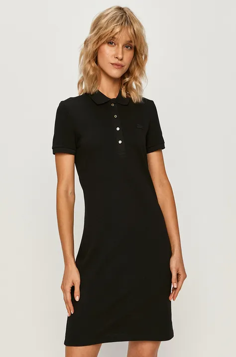 Φόρεμα Lacoste χρώμα: μαύρο