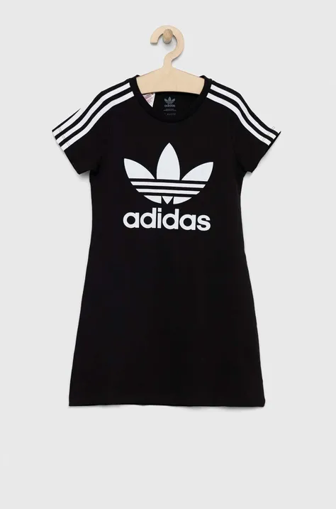 Dječja haljina adidas Originals boja: crna, mini, ravna