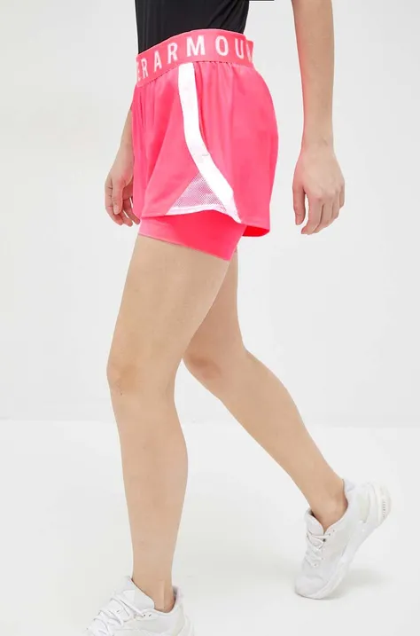 Kratke hlače za vadbo Under Armour ženski, roza barva