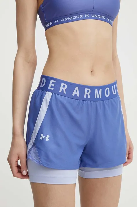 Kratke hlače za trening Under Armour za žene, boja: ljubičasta, s tiskom, visoki struk