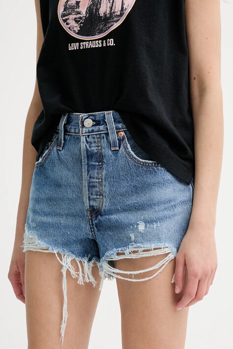Levi's pantaloni scurți din denim 56327.0081-MedIndigoW