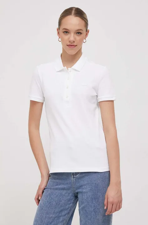 Тениска Lacoste дамска в бяло с яка тип Peter Pan