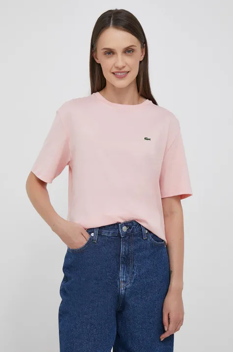 Бавовняна футболка Lacoste колір рожевий TF5441-001