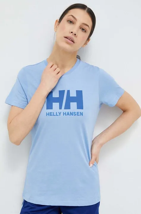 Helly Hansen cotton t-shirt blue color