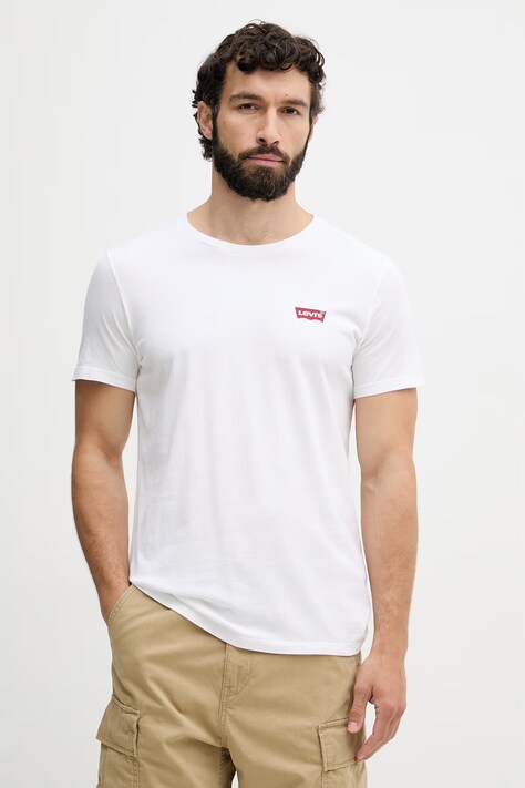 Levi's tricou pentru bărbați din bumbac pachet de 2 alb