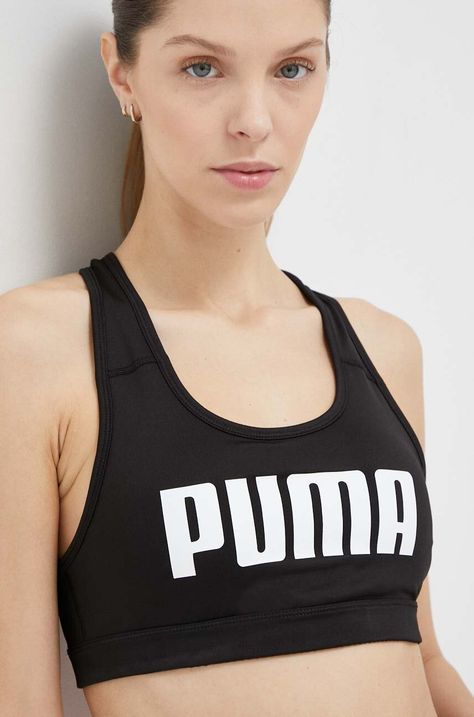 Αθλητικό σουτιέν Puma χρώμα: μαύρο