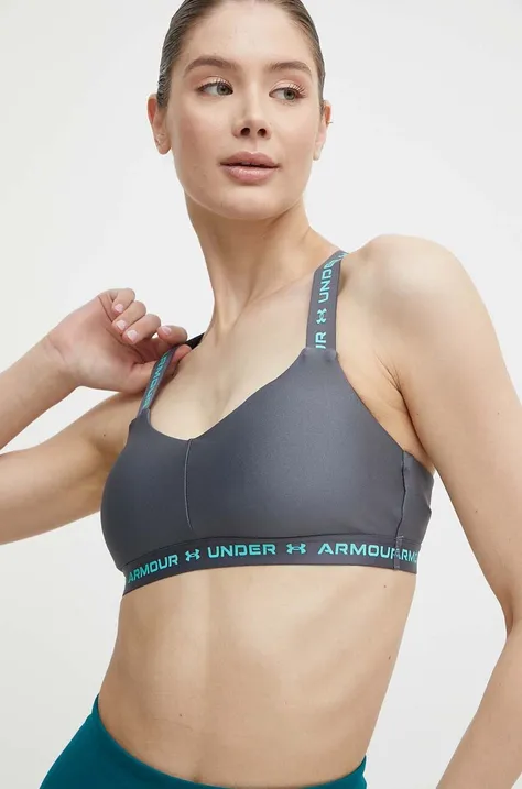 Športni modrček Under Armour Crossback siva barva