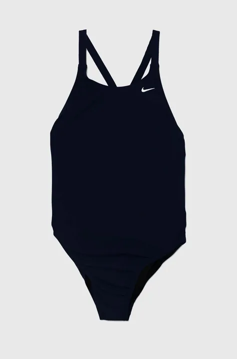 Jednodijelni kupaći kostim Nike Hydrastrong Solid boja: tamno plava, mekane košarice