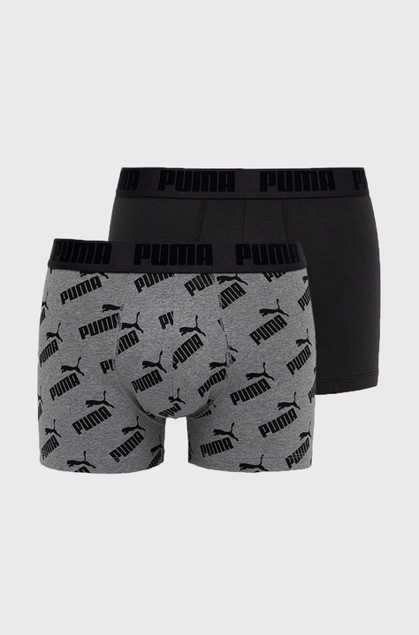 Bokserice Puma (2-pack) za muškarce, boja: siva