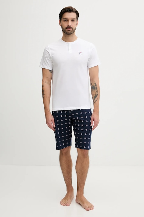 Pyžamo Fila pánské, bílá barva, vzorované