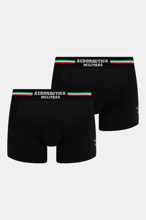 Aeronautica Militare Boxeri (2-pack) bărbați, culoarea negru