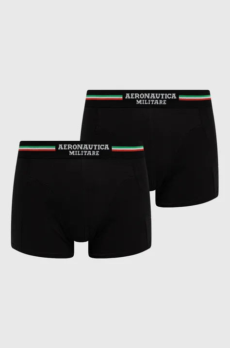 Aeronautica Militare Boxeri (2-pack) bărbați, culoarea negru