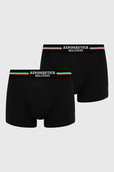 Boxerky Aeronautica Militare (2-pak) pánske, čierna farba