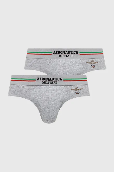 Aeronautica Militare Slipy (2-pack) męskie kolor szary