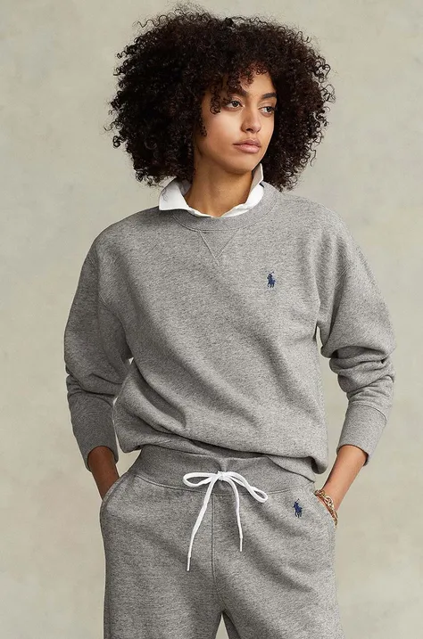 Polo Ralph Lauren bluză femei, culoarea gri, material uni 211794000000