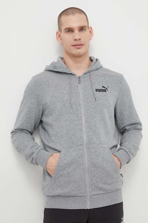 Puma bluză bărbați, culoarea negru, cu glugă, uni 586704