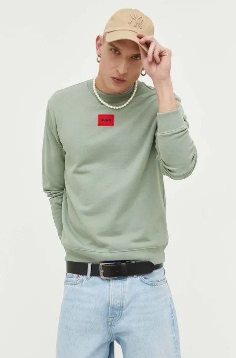 HUGO bluza bawełniana męska kolor zielony  50447964