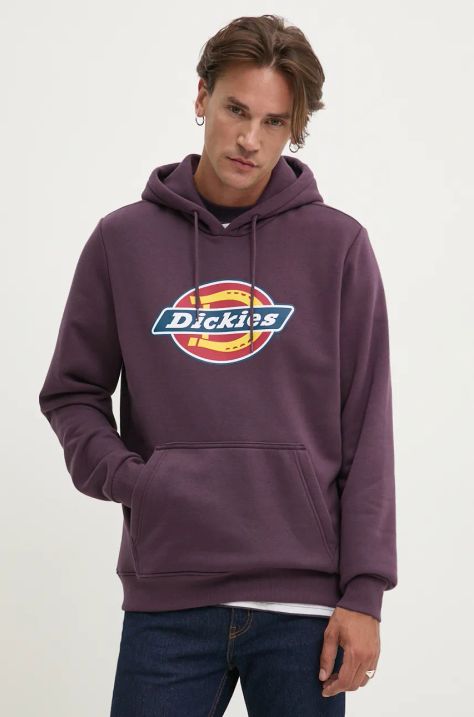 Кофта Dickies мужская цвет фиолетовый с капюшоном с принтом