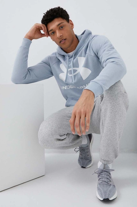 Кофта Under Armour мужская цвет фиолетовый с капюшоном с принтом 1357093-652