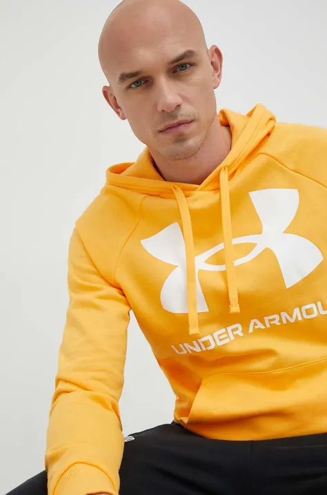 Pulover Under Armour moški, oranžna barva s kapuco