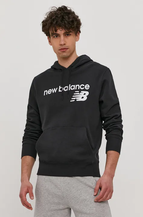 Μπλούζα New Balance ανδρική, χρώμα: μαύρο
