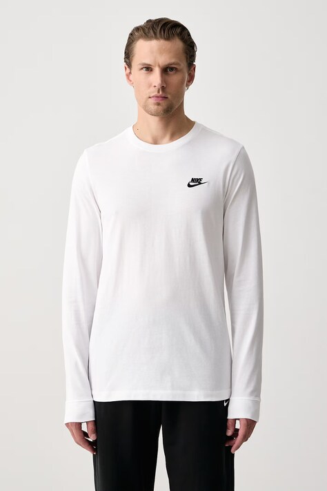 Nike Sportswear Μακρυμάνικο ανδρικό βαμβακερό λευκό