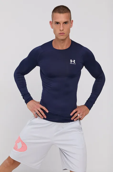 Under Armour longsleeve treningowy kolor granatowy gładki 1361524