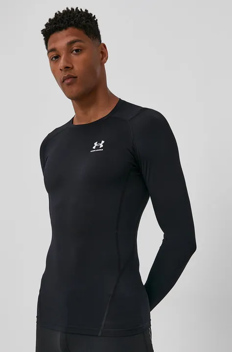 Tréninkové tričko s dlouhým rukávem Under Armour černá barva, 1361524