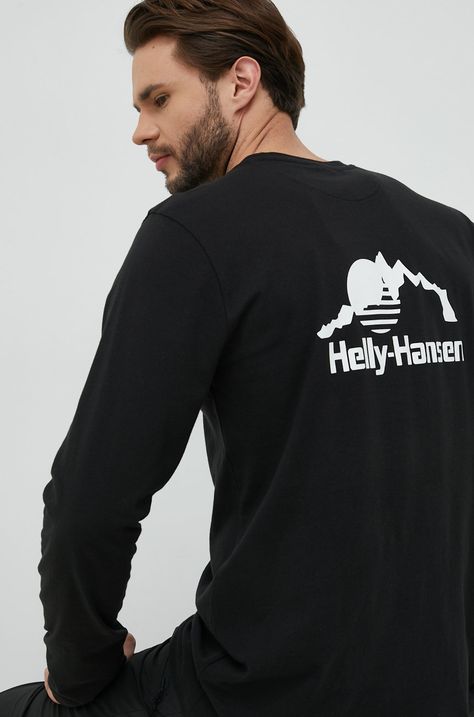 Βαμβακερή μπλούζα με μακριά μανίκια Helly Hansen