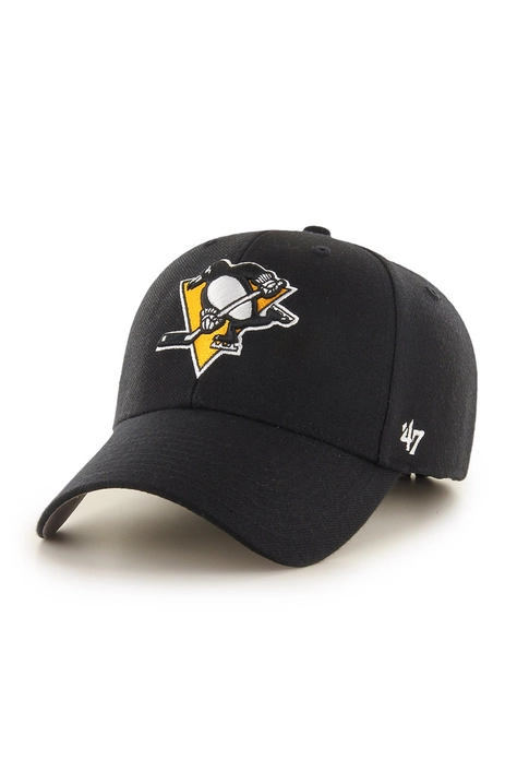 47brand - Kapa s šiltom NHL Pittsburgh Penguins H-MVP15WBV-BKB