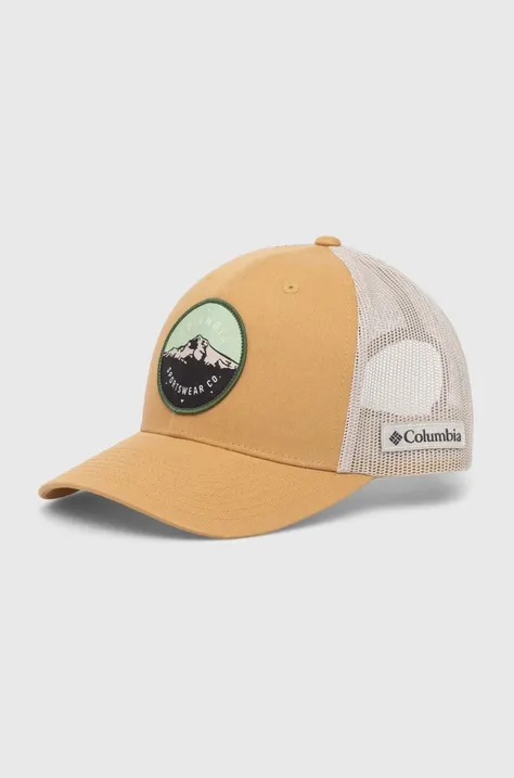 Columbia czapka z daszkiem kolor beżowy z aplikacją