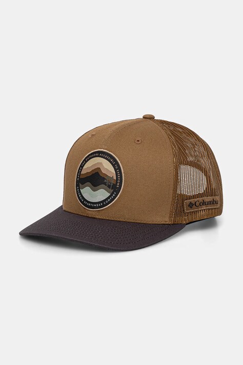Kšiltovka Columbia Mesh Snap Back hnědá barva, s aplikací, 1652541