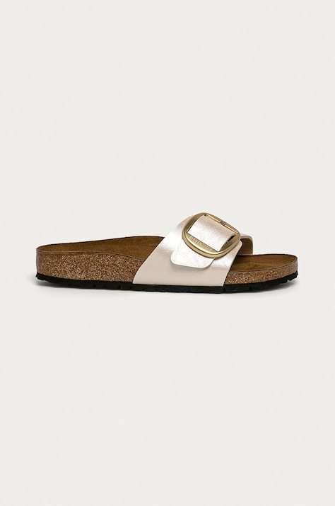 Birkenstock klapki Madrid Big Buckle damskie kolor beżowy 1015279
