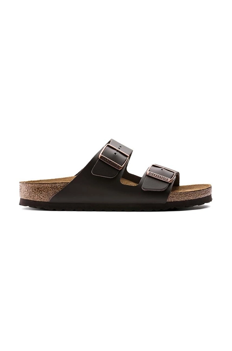 Шкіряні шльопанці Birkenstock жіночі колір коричневий Narrow Width 51103-Dunkelbrau