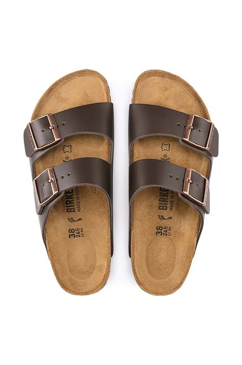 Шкіряні шльопанці Birkenstock Arizona — SS21-KLD05B, коричневий — фото 5