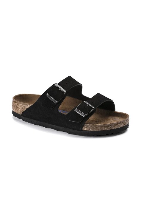 Замшеві шльопанці Birkenstock Arizona SFB — SS21-KLD0R5, чорний — фото 2