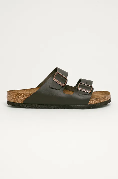 Birkenstock klapki skórzane Arizona męskie kolor brązowy 51101