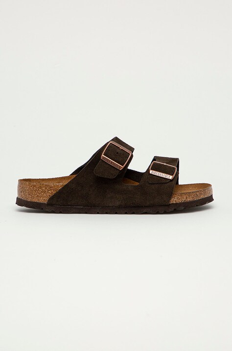 Παντόφλες σουέτ Birkenstock Arizona χρώμα καφέ