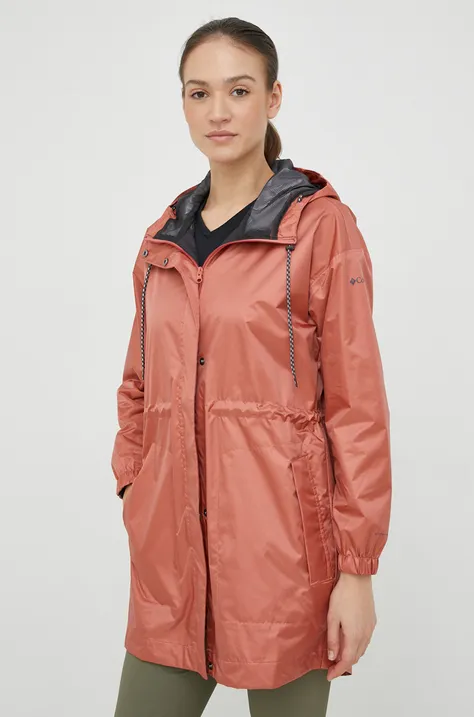 Kišna jakna Columbia Splash Side za žene, boja: narančasta, prijelazno razdoblje